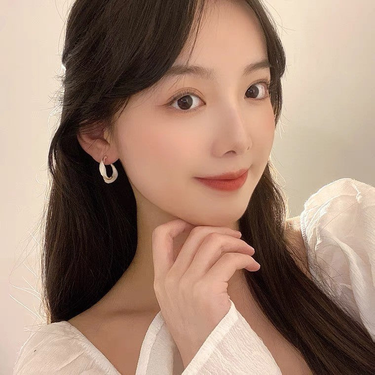 Drop glaze twisted earrings