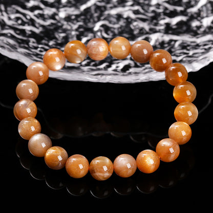 8A Natural Gold Backbone Bracelet Cat's Eye Sunstone