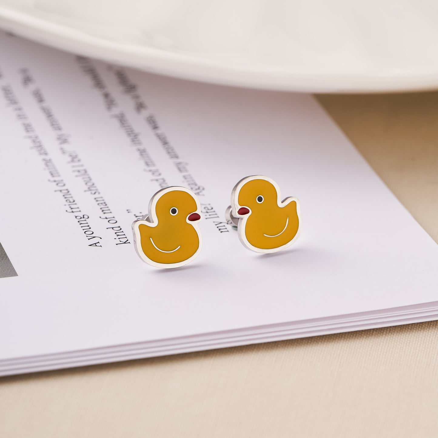 Cute Fruit & Daisy Titanium Steel Stud Earrings — Women's Non-Fading