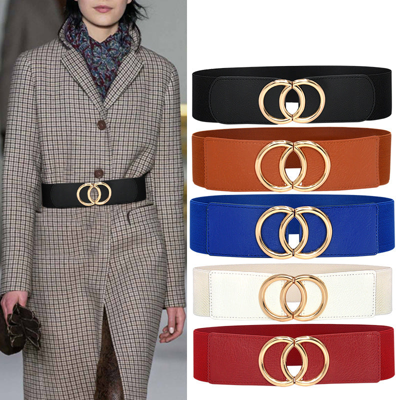 Black elastic elastic wide waist seal European and American