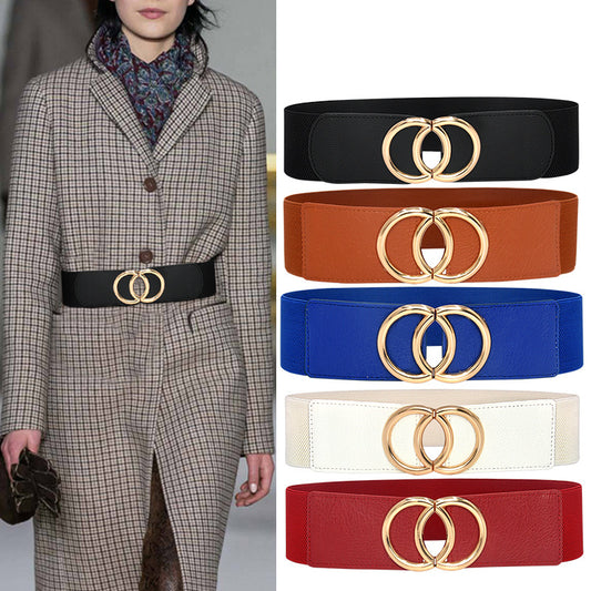 Black elastic elastic wide waist seal European and American