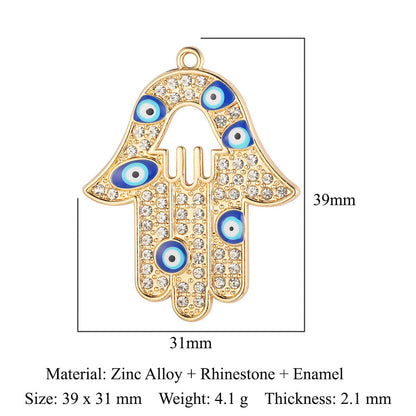 5 pcs/bag, palm eye, alloy necklace, earrings, pendant.