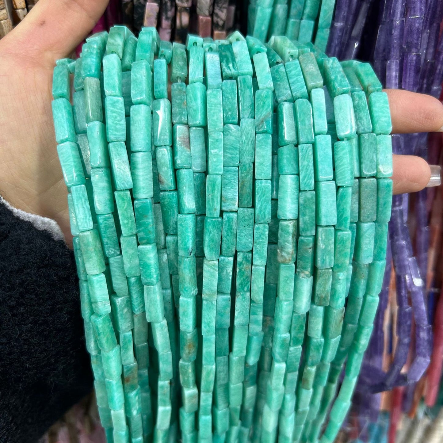 4*13mm long crystal agate cube special shaped beads