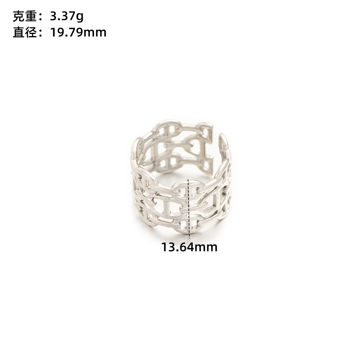 Stainless steel love open ring