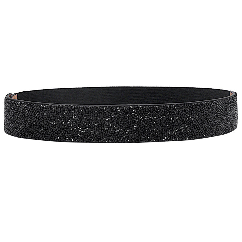 Handmade rhinestone inlaid elastic waist seal