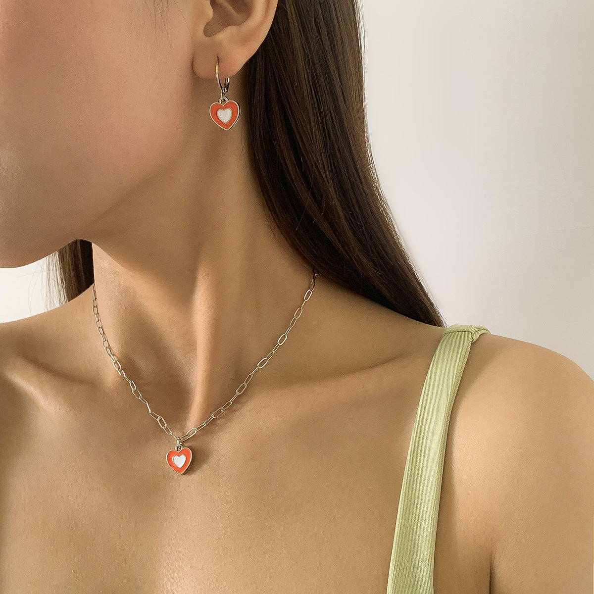 Conjunto de collar de cadena hueca