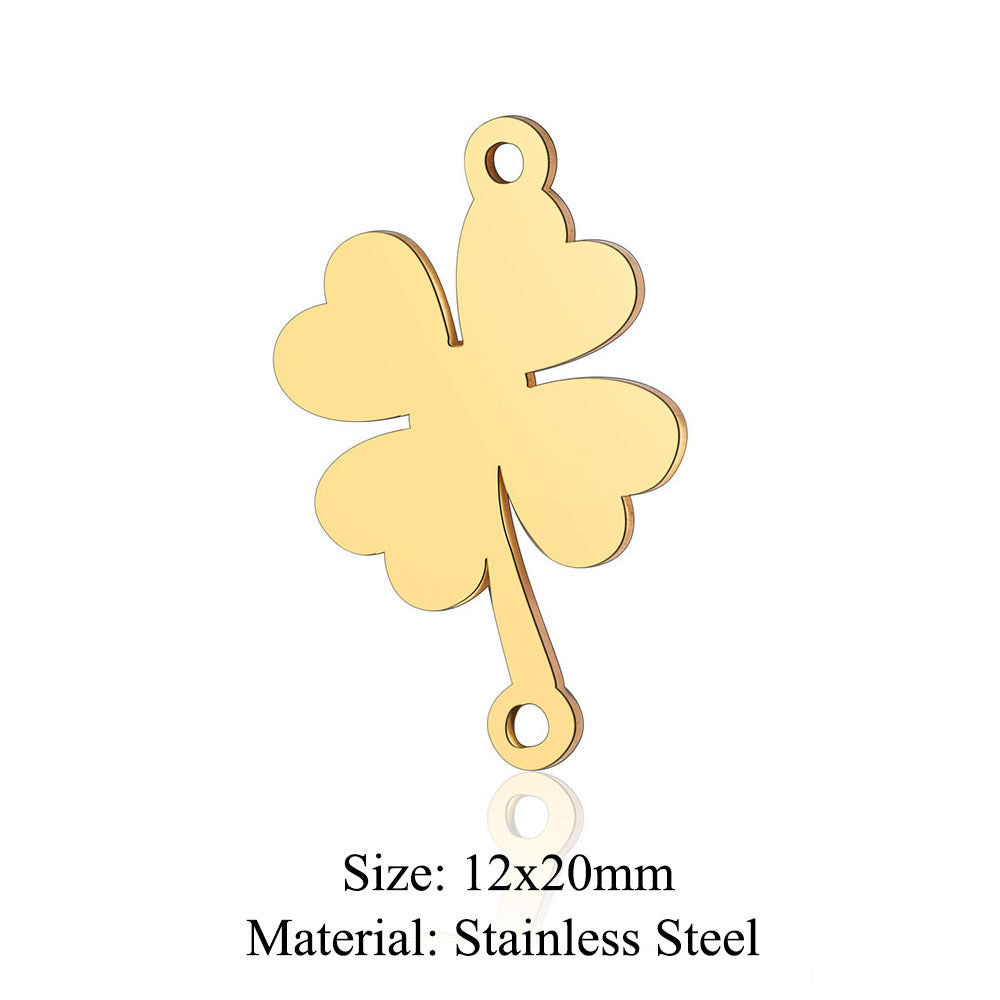 5 pcs/pack Four Leaf Clover Tree of Life Transfer Titanium Steel Pendant