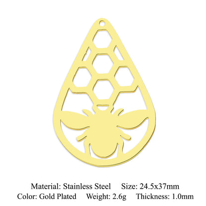 5 pcs/pack Hummingbird Moth Titanium Steel Pendant