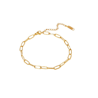 18K Gold Paper Clip Chain Anklet