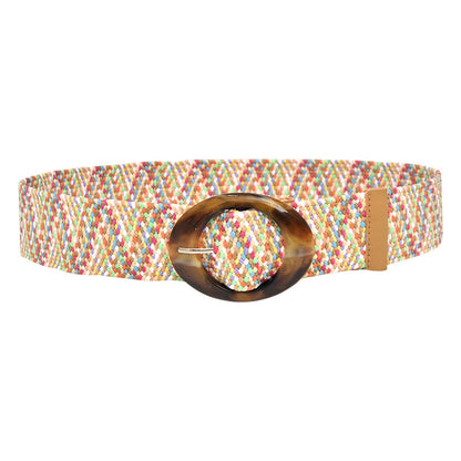 Ethnic style woven elastic belt