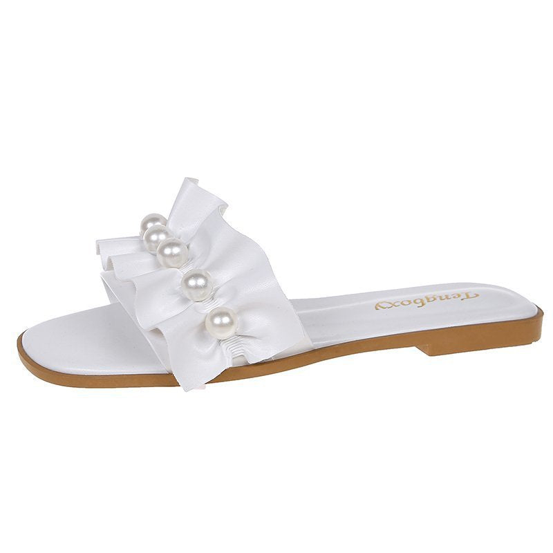 Pearl lace cool slippers