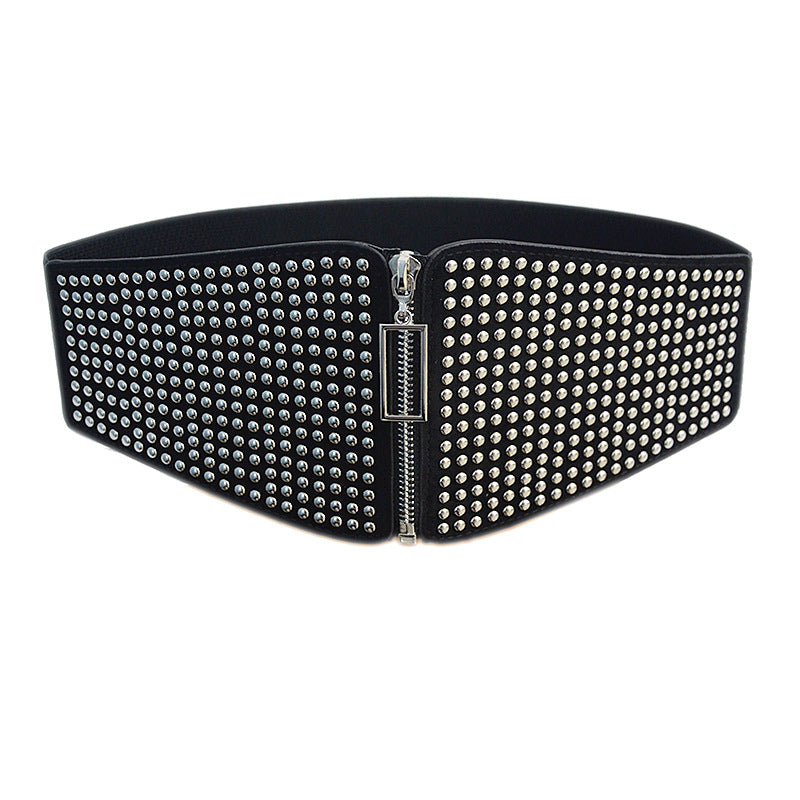 Punk style rivet flannel waist seal