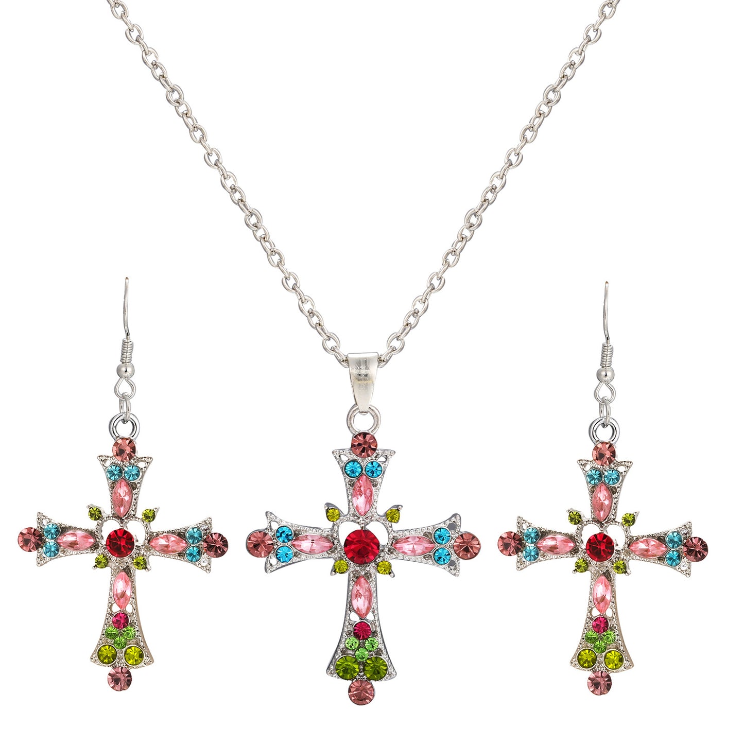 Cross Pendant Necklace Set
