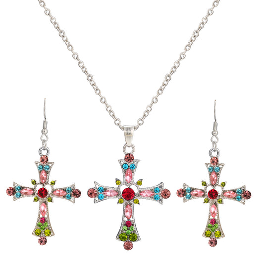 Cross Pendant Necklace Set