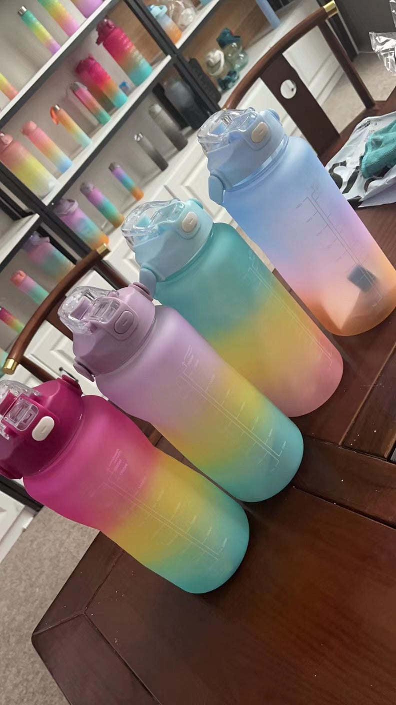 Gradient Color Three-Piece Plastic Bottle Set