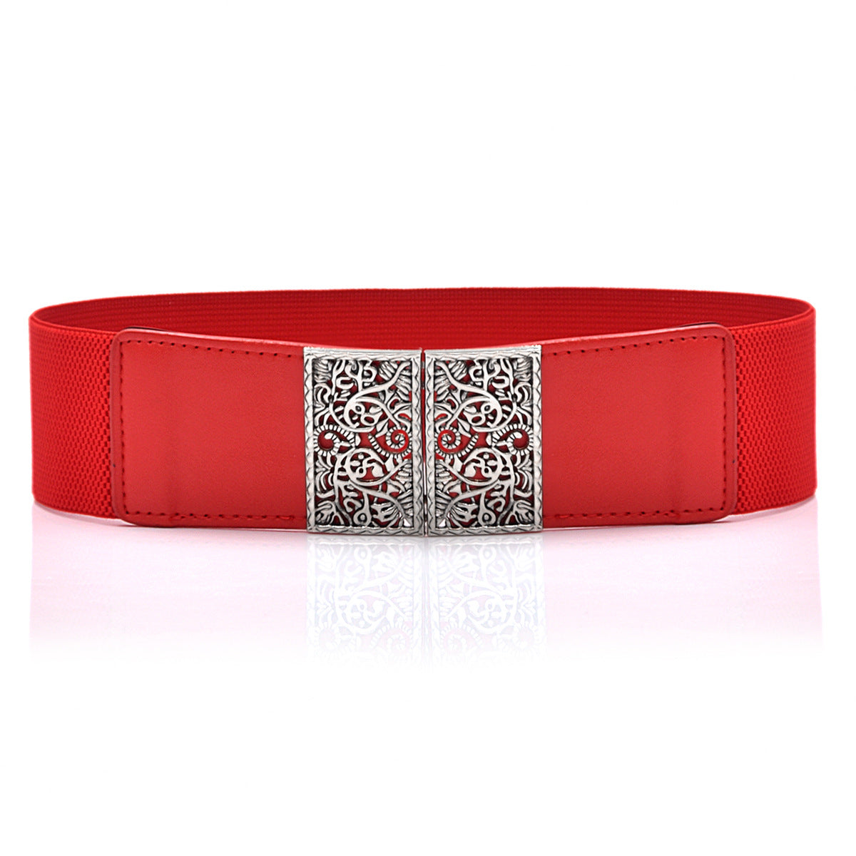 Elastic waist bright red belt