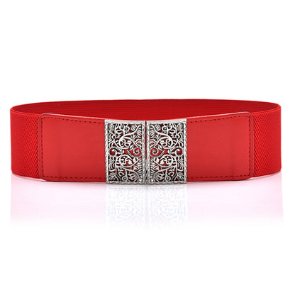 Elastic waist bright red belt