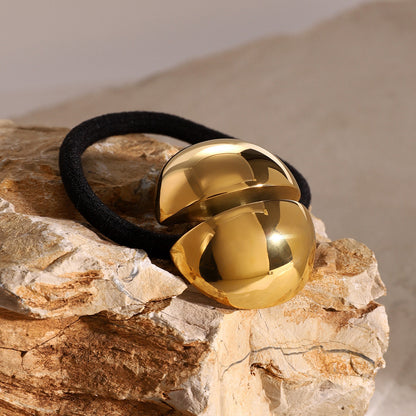 Banda para el cabello de acero y titanio dorado 