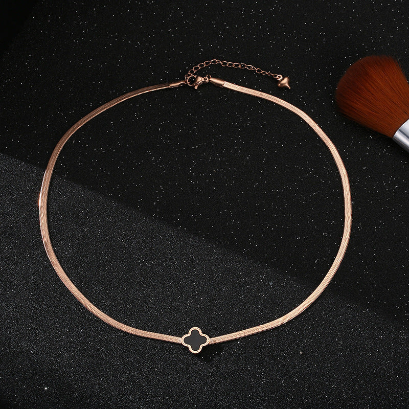 Roman numeral titanium steel necklace