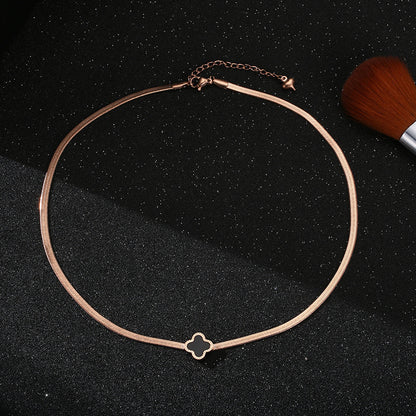 Roman numeral titanium steel necklace