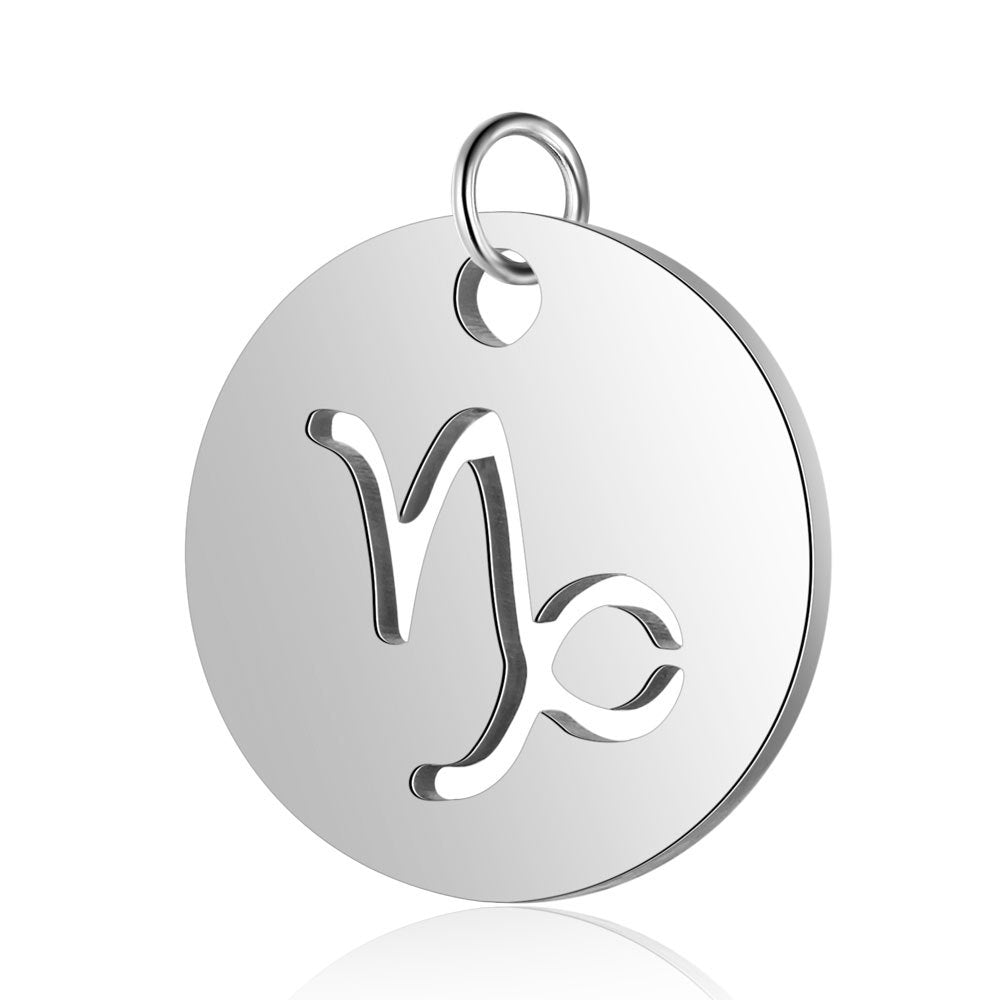 5 pcs/titanium steel twelve constellation jewelry pendant.