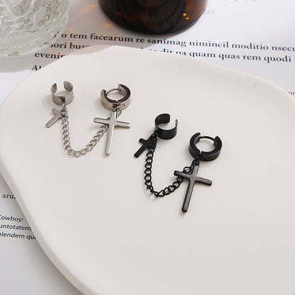 Pendientes estilo punk con forma de cruz en forma de C al por mayor 