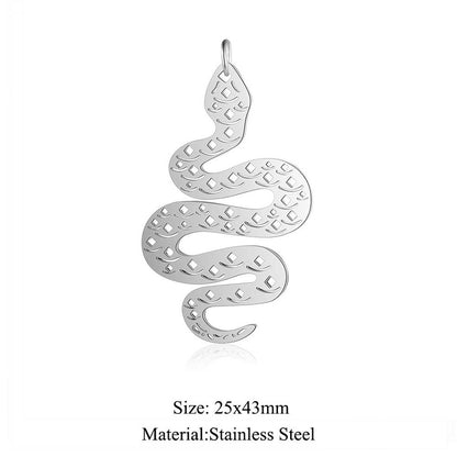 5 pcs/titanium steel paper-cut style animal pendant.