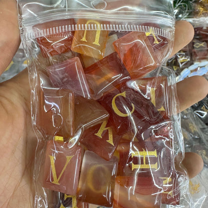 Crystal rectangular 26 English letters carved ornaments