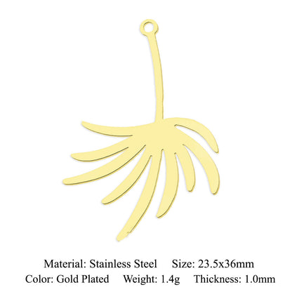 5 pcs/pack, mushroom flower titanium steel pendant.