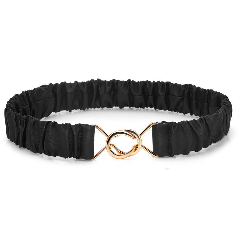 Elastic wide belt women's simple and versatile