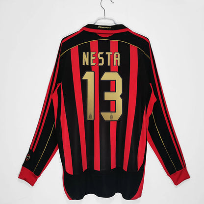 Camiseta retro de manga corta de local y visitante del AC Milan 06-07 