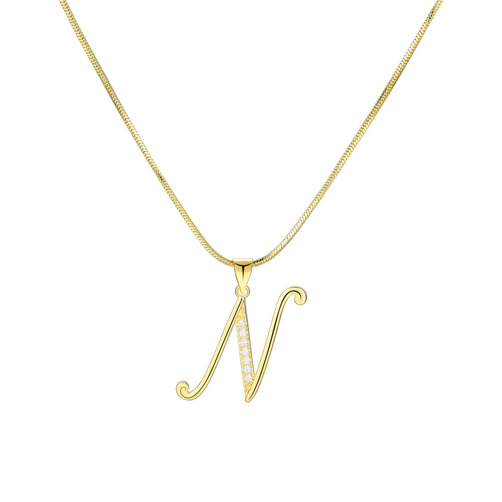 European and American 26 letters gold necklace