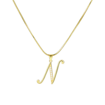 European and American 26 letters gold necklace