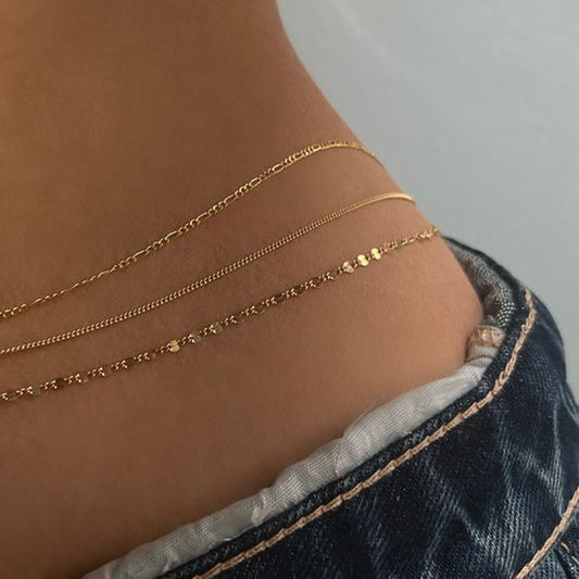 3Pcs Sequin Layered Waist Chain