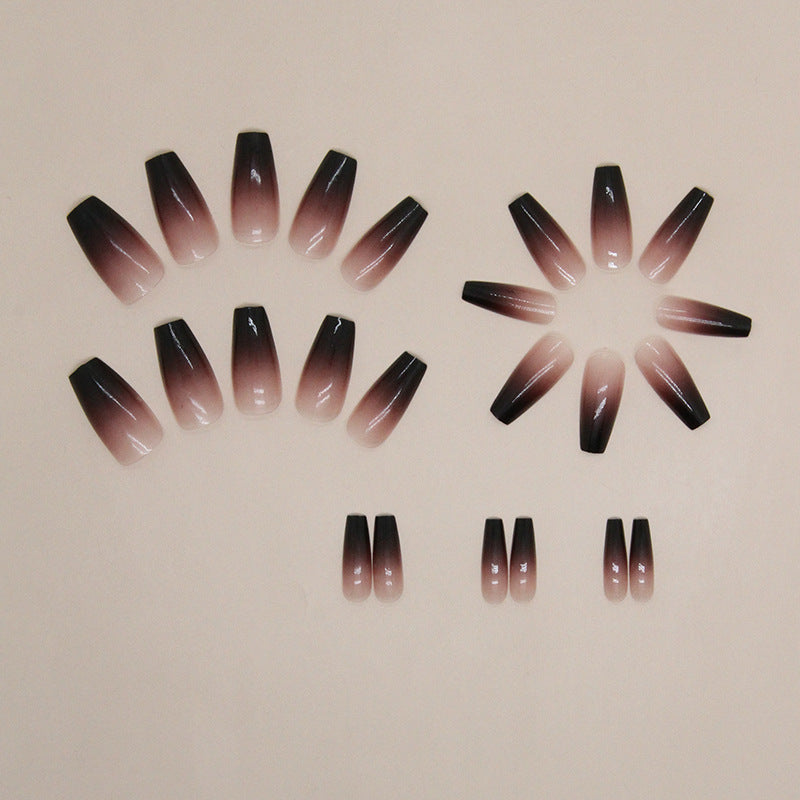 Brightening Gradient Dark Plum Medium Ballerina Nails