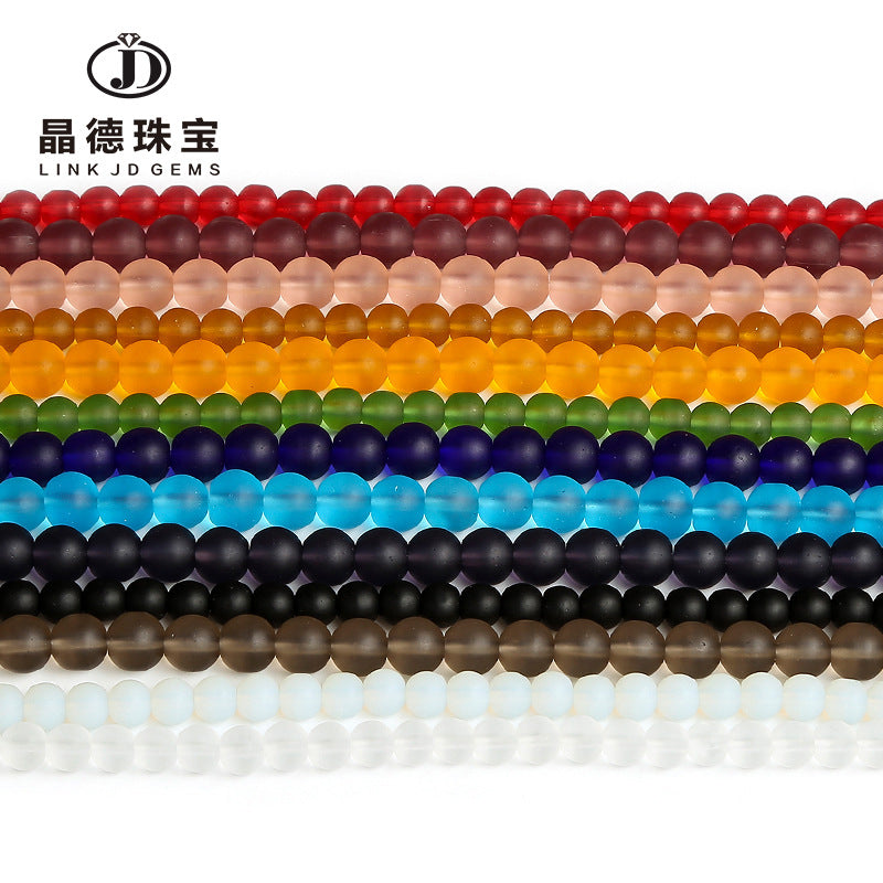 Frosted glass beads 4-14mm
