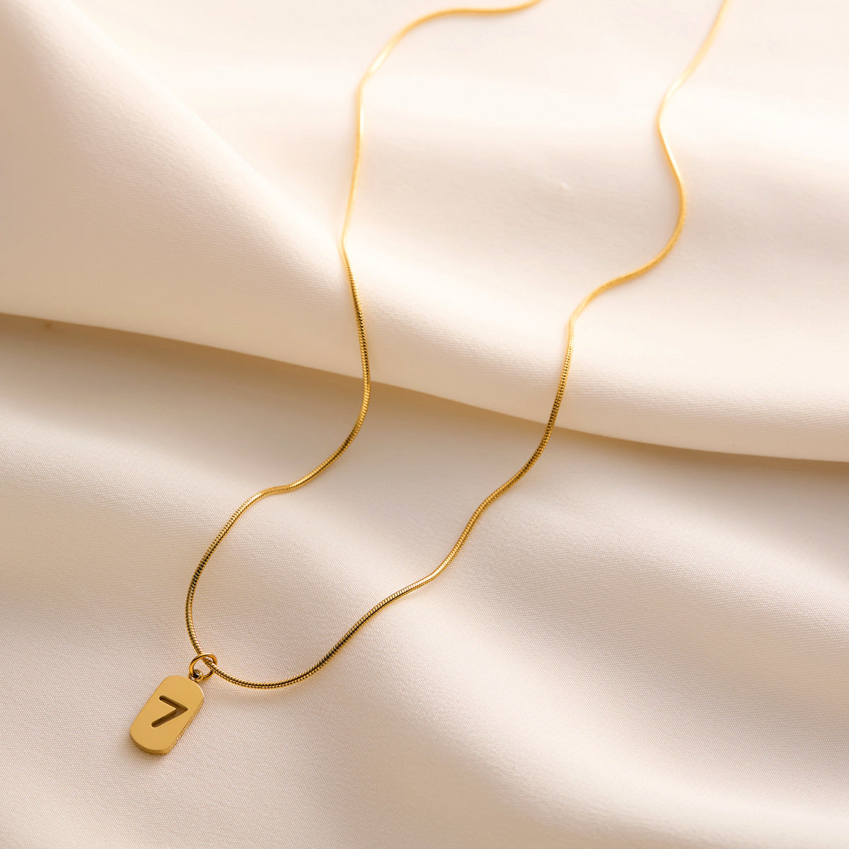 Digital 77 18K-Plated Titanium Steel Women's Clavicle Necklace