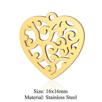 5 pcs/bag peach heart love titanium steel pendant accessories