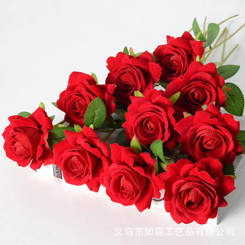 Simulation velvet rose corner rose flower