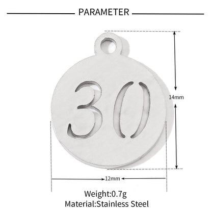 20 pcs/pack of boys and girls digital titanium steel pendants