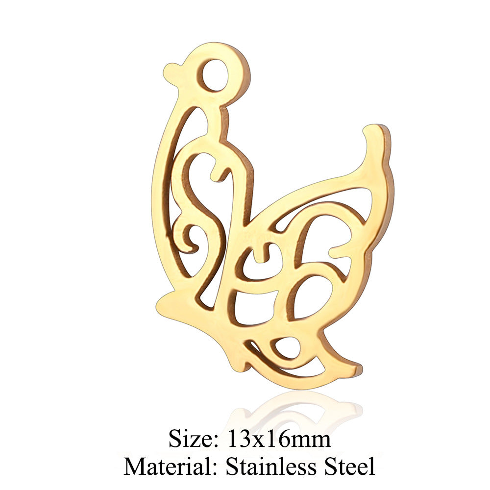 5 pcs/titanium steel pendant swan elephant gecko dolphin