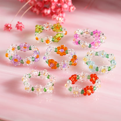 Stretch crystal bead ring