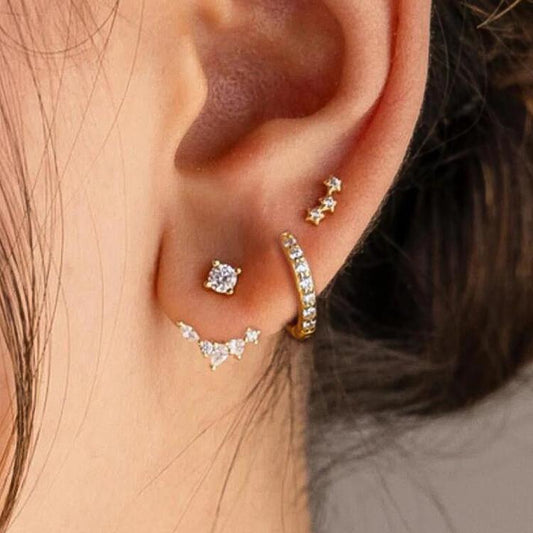 Zircon Two-Wear Earring Set