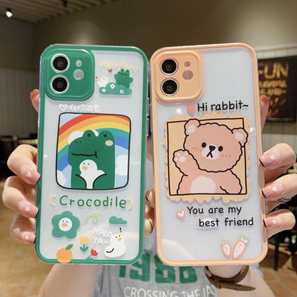 Apple 14 Pro Summer Ins Colorful Frame Cartoon Clear iPhone XR