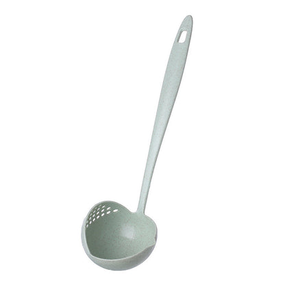 Cuchara de paja de trigo, cuchara de plástico con mango largo 