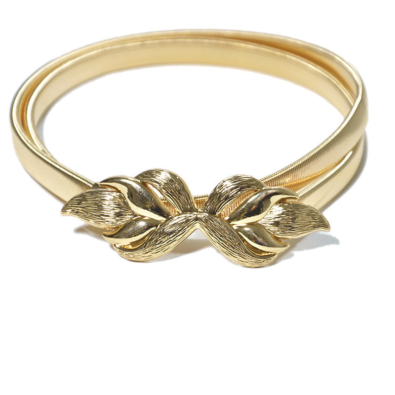 Heart buckle elastic metal waist chain