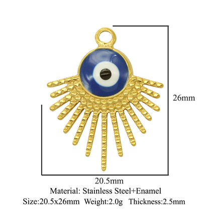 3 pcs/bag stainless steel round eye pendant