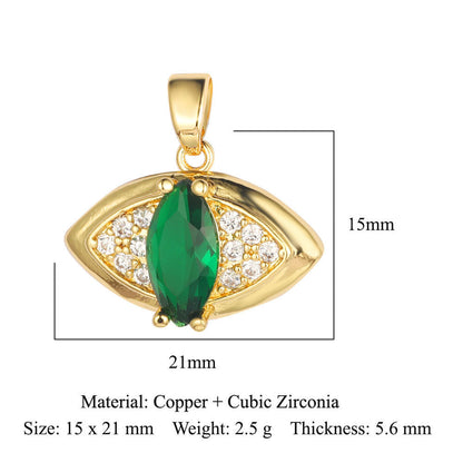 Palm flower sun color zirconium copper pendant