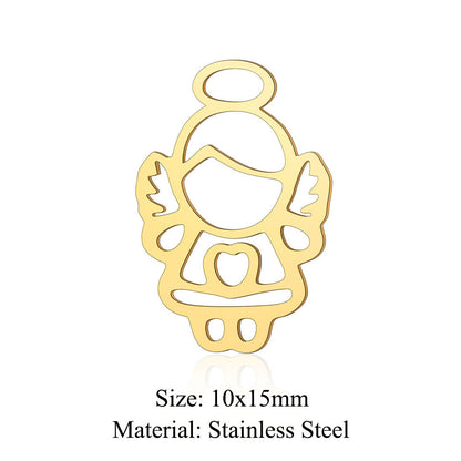 5 pcs/pack Angel Cupid titanium steel pendant