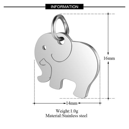 5 pcs/titanium steel pendant LOVE pentagram elephant cat